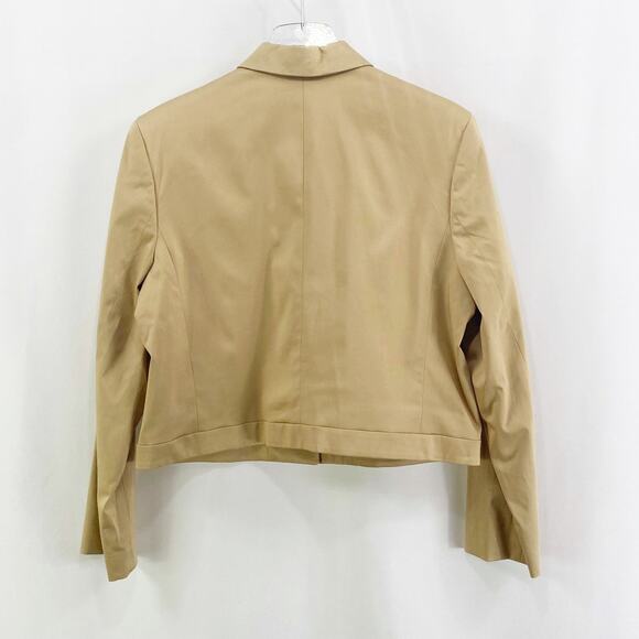 90s Vintage AMANDA SMITH PETITE Tan Collared Jacket - Picture 6 of 9